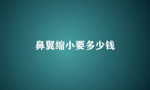 鼻翼缩小要多少钱
