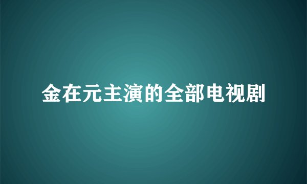 金在元主演的全部电视剧