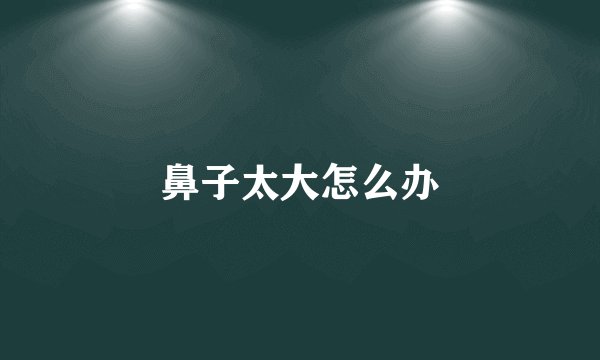 鼻子太大怎么办