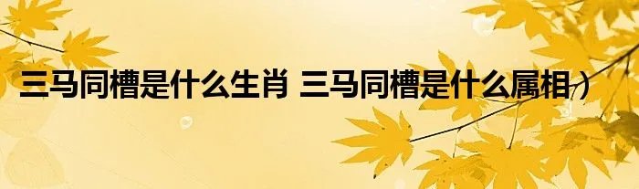 三马同槽是什么生肖 三马同槽是什么属相）