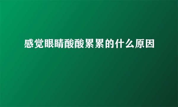 感觉眼睛酸酸累累的什么原因
