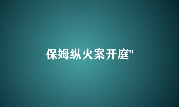 保姆纵火案开庭