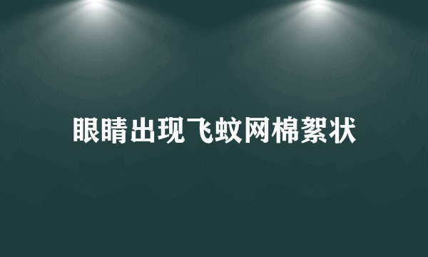 眼睛出现飞蚊网棉絮状