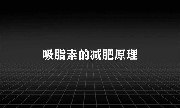 吸脂素的减肥原理