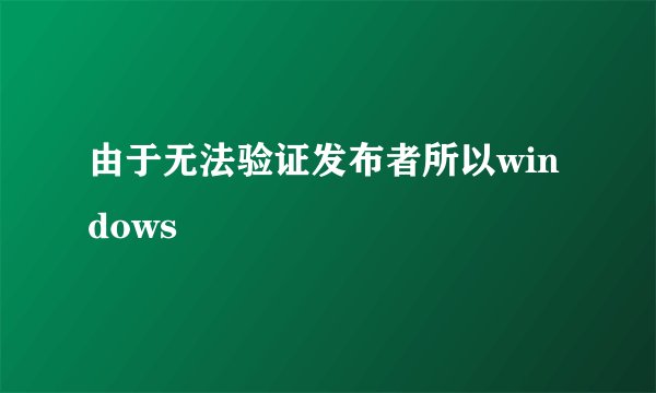 由于无法验证发布者所以windows