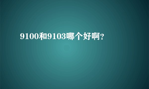9100和9103哪个好啊？