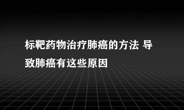 标靶药物治疗肺癌的方法 导致肺癌有这些原因