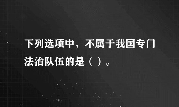 下列选项中，不属于我国专门法治队伍的是（）。