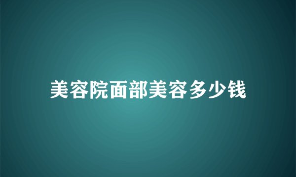 美容院面部美容多少钱