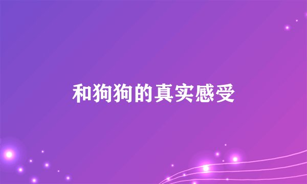 和狗狗的真实感受