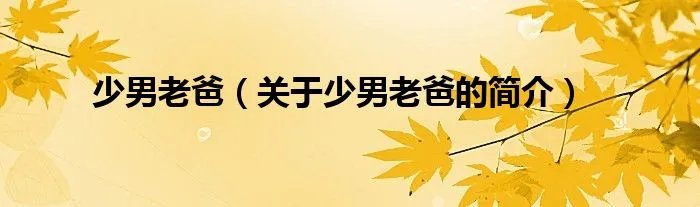 少男老爸（关于少男老爸的简介）