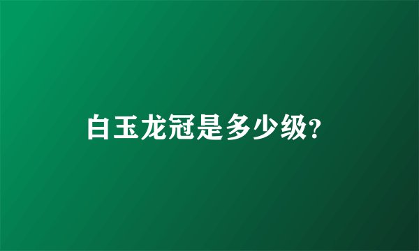 白玉龙冠是多少级？