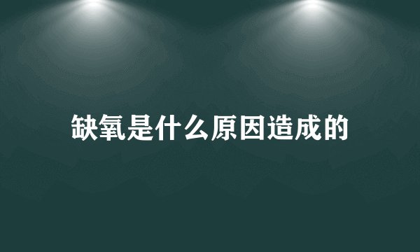 缺氧是什么原因造成的