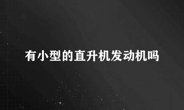 有小型的直升机发动机吗