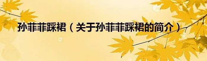 孙菲菲踩裙(关于孙菲菲踩裙的简介)