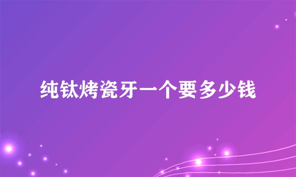纯钛烤瓷牙一个要多少钱