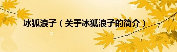 冰狐浪子（关于冰狐浪子的简介）