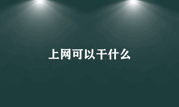 上网可以干什么