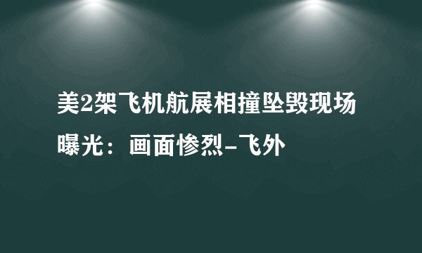 美2架飞机航展相撞坠毁现场曝光：画面惨烈-飞外