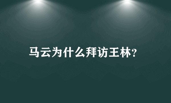 马云为什么拜访王林？