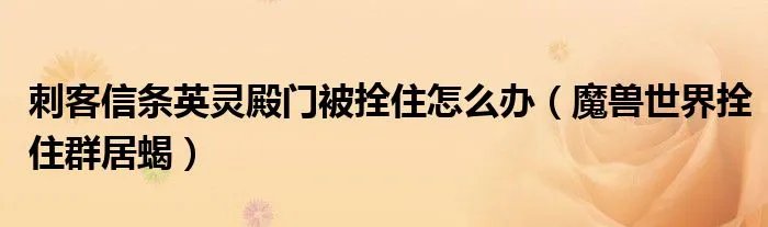 刺客信条英灵殿门被拴住怎么办（魔兽世界拴住群居蝎）