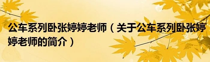 公车系列卧张婷婷老师（关于公车系列卧张婷婷老师的简介）
