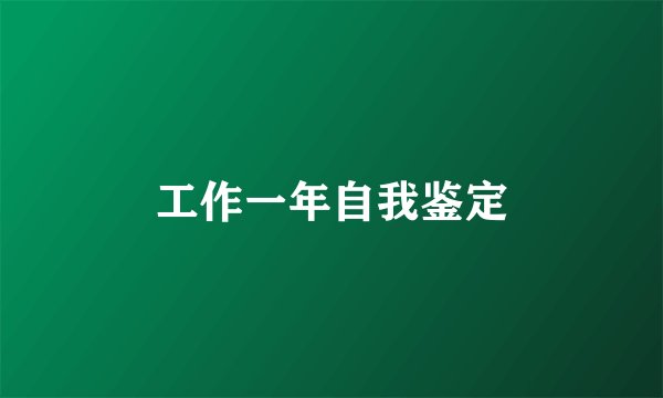 工作一年自我鉴定