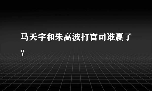 马天宇和朱高波打官司谁嬴了？