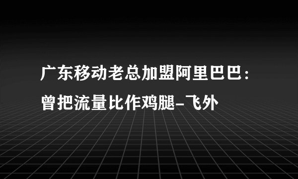 广东移动老总加盟阿里巴巴:曾把流量比作鸡腿-飞外
