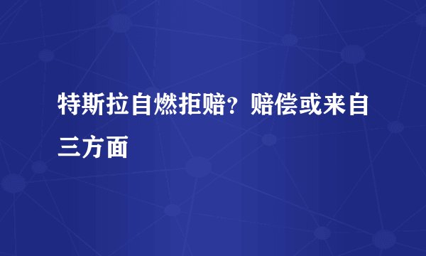 特斯拉自燃拒赔？赔偿或来自三方面