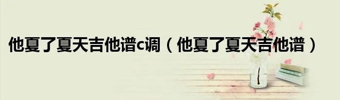 他夏了夏天吉他谱c调（他夏了夏天吉他谱）
