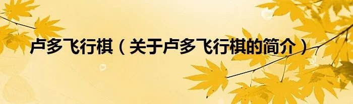 卢多飞行棋（关于卢多飞行棋的简介）