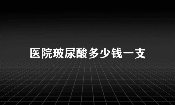 医院玻尿酸多少钱一支