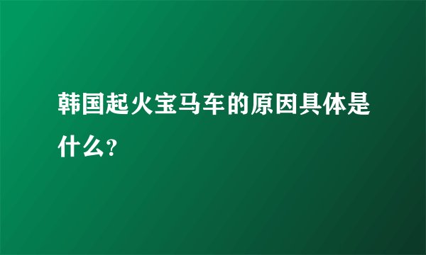韩国起火宝马车的原因具体是什么？