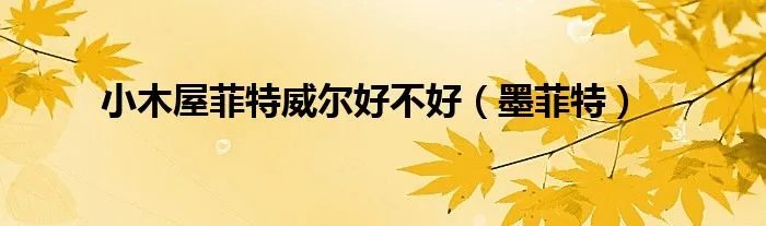 小木屋菲特威尔好不好（墨菲特）