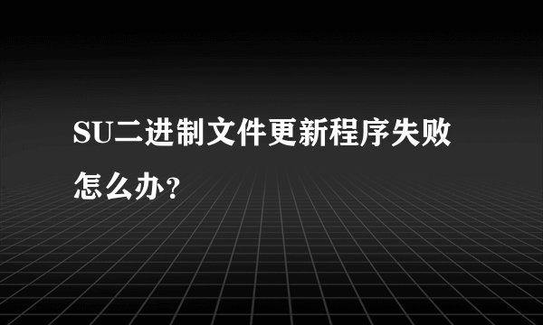 SU二进制文件更新程序失败怎么办？