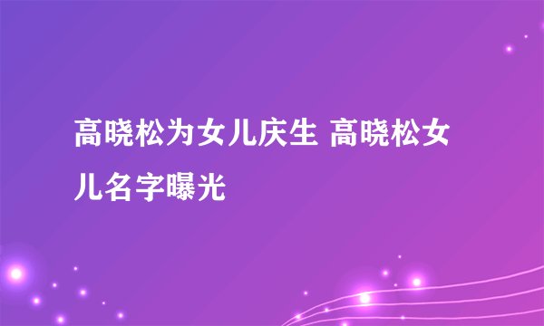 高晓松为女儿庆生 高晓松女儿名字曝光