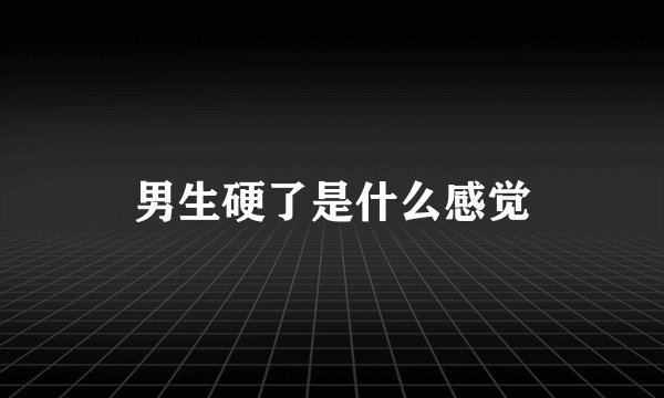 男生硬了是什么感觉