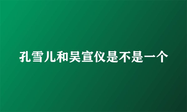 孔雪儿和吴宣仪是不是一个