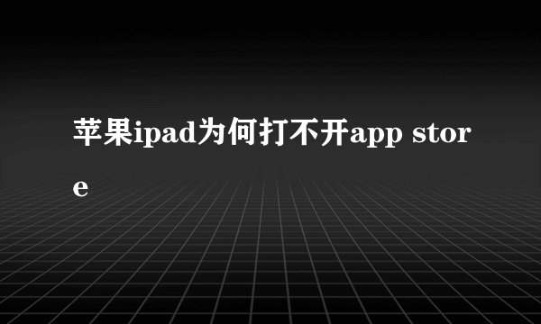 苹果ipad为何打不开app store