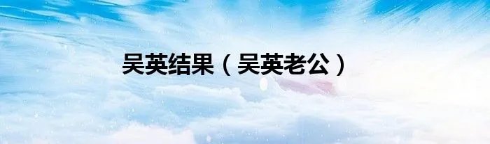 吴英结果（吴英老公）