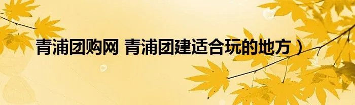 青浦团购网 青浦团建适合玩的地方）