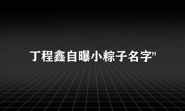 丁程鑫自曝小粽子名字