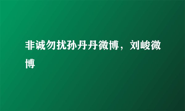 非诚勿扰孙丹丹微博，刘峻微博