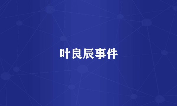叶良辰事件