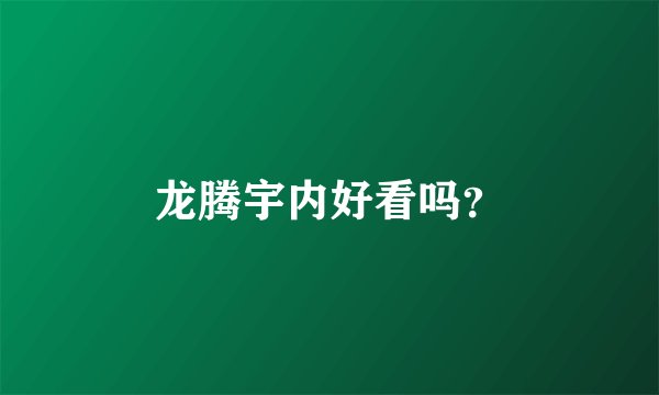 龙腾宇内好看吗？