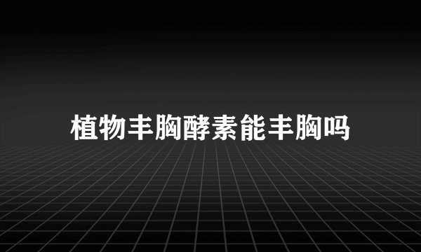 植物丰胸酵素能丰胸吗