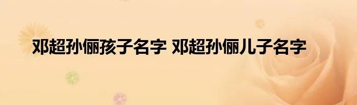 邓超孙俪孩子名字 邓超孙俪儿子名字