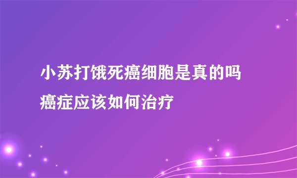 小苏打饿死癌细胞是真的吗 癌症应该如何治疗