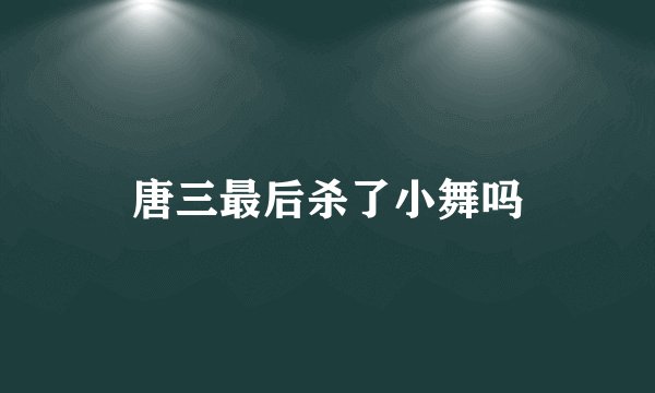 唐三最后杀了小舞吗
